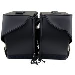 Milwaukee Leather SH55101ZB Black 3 Strap Zip-Off Motorcycle Saddlebags - Image 4