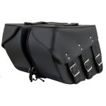 Milwaukee Leather SH55101ZB Black 3 Strap Zip-Off Motorcycle Saddlebags - Image 5