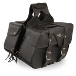 Milwaukee Leather SH64501ZB Black Zip-Off PVC Extended Flap Throw Over Saddlebags (15X11X7X21)