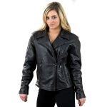 Milwaukee Leather ML7023 Women’s ‘Braided’ Black Leather Jacket with Studs