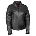 Milwaukee Leather SH7093 Women’s Black Leather Braided Jacket with Shirt Style Collar