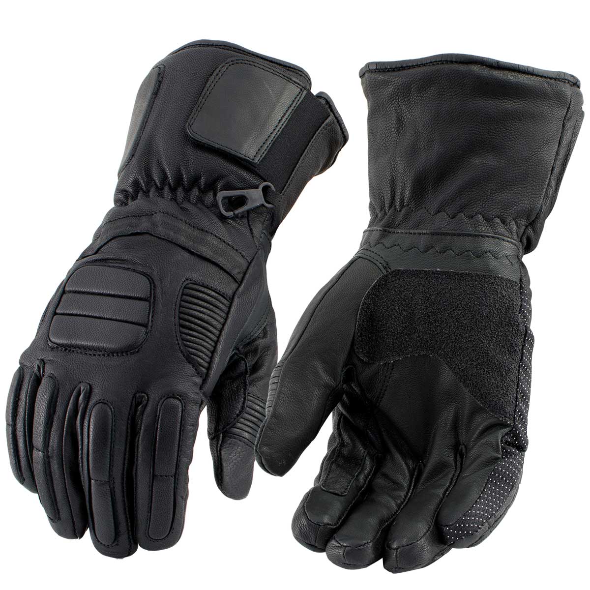 sh752-main.jpg Milwaukee Leather SH752 Men’s Black Breathable ‘Gauntlet’ Leather Gloves - Image 1
