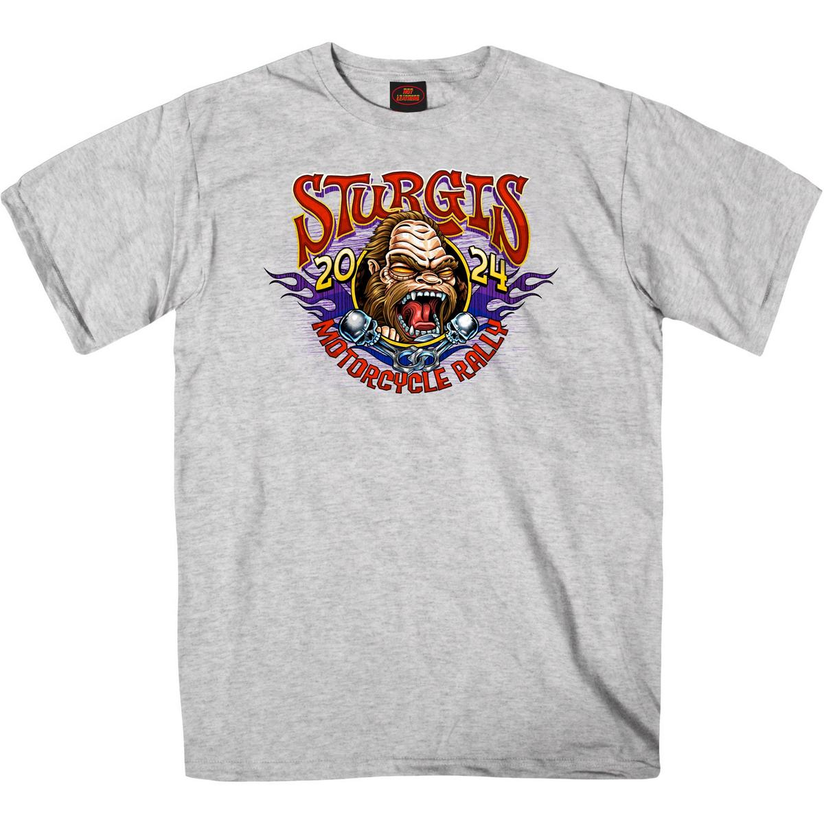 spb1113-a01.jpg 2024 Sturgis Men’s Bigfoot Ash Motorcycle Rally T-Shirt SPB1113 - Image 1