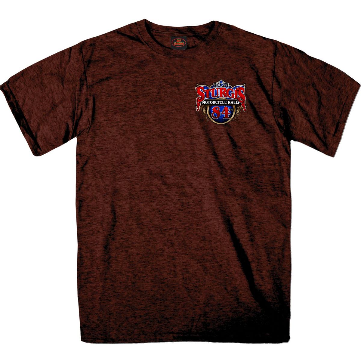 spb1115-a01.jpg 2024 Sturgis Men’s Buffalo Russet Motorcycle Rally T-Shirt SPB1115 - Image 1