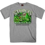 2025 Sturgis Motorcycle Rally Skeleton Chief Heather Grey Men’s T-Shirt