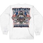 Hot Leathers SPB2107 Men’s White 2023 Sturgis Vintage Patriot Long Sleeve Shirt