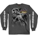 2025 Sturgis Motorcycle Rally #1 Ghost Rider Charcoal Men’s Long Sleeve Shirt