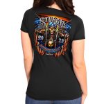 Hot Leathers SPL1823 Women’s Black 2023 Sturgis # 1 American T-Shirt
