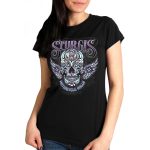 Hot Leathers SPL1827 Women’s Black 2023 Sturgis Antique Sugar Skull T-Shirt