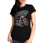 2025 Sturgis Women’s Motorcycle Rally Pink Lady Black Ladies T-Shirt
