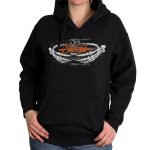 2025 Sturgis Motorcycle Rally Skeleton Hands Black Ladies Hooded Sweat