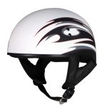 Hot Leathers Tribal White Motorcycle Skull Cap Half Helmet DOT Approved HLT68