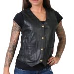 Hot Leathers VSL1008 Ladies Black ‘Ten Pocket’ Leather Vest