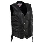 Hot Leathers VSL5001 USA Made Women’s ‘Vivacious’ Black Braided Motorcycle Leather Vest