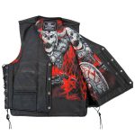 Hot Leathers VSM1064 Men’s Black ‘Viking Warrior’ Conceal and Carry Side Lace Leather Vest
