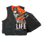 Hot Leathers VSM1066 Men’s Black V-Twin Eagle Conceal and Carry Side Lace Leather Vest