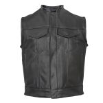 Hot Leathers VSM5004 Men’s USA Made Covered Zipper Premium Leather Vest