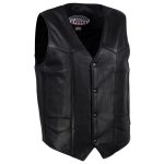 Hot Leathers VSM5006 USA Made Men’s ‘Classic Western’ Black Premium Leather Vest