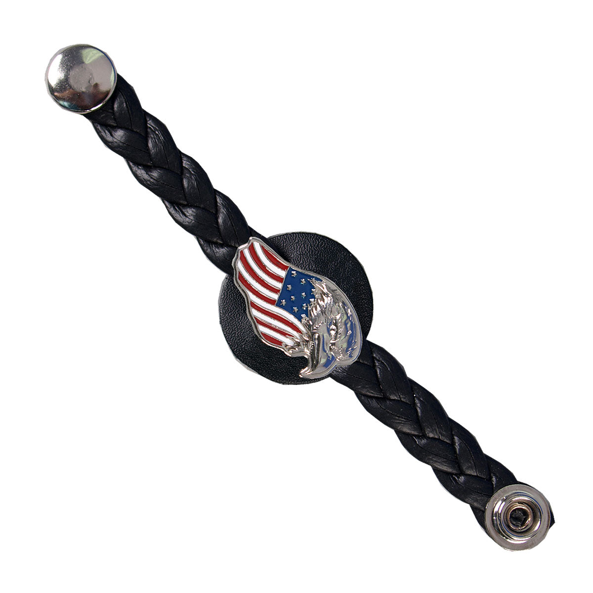 vxl1006-a01.jpg Hot Leathers VXL1006 Eagle Flag Braided Vest Extender - Image 1