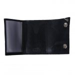 Hot Leathers WLB1001 Classic Black Leather Wallet with Chain - Image 2