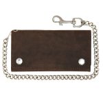 Hot Leathers WLC2017 Men’s 7″ Leather Bi-Fold Biker Wallet w/ Multiple Storage and Swivel Trigger Clip Anti-Theft Stainless Steel Chain