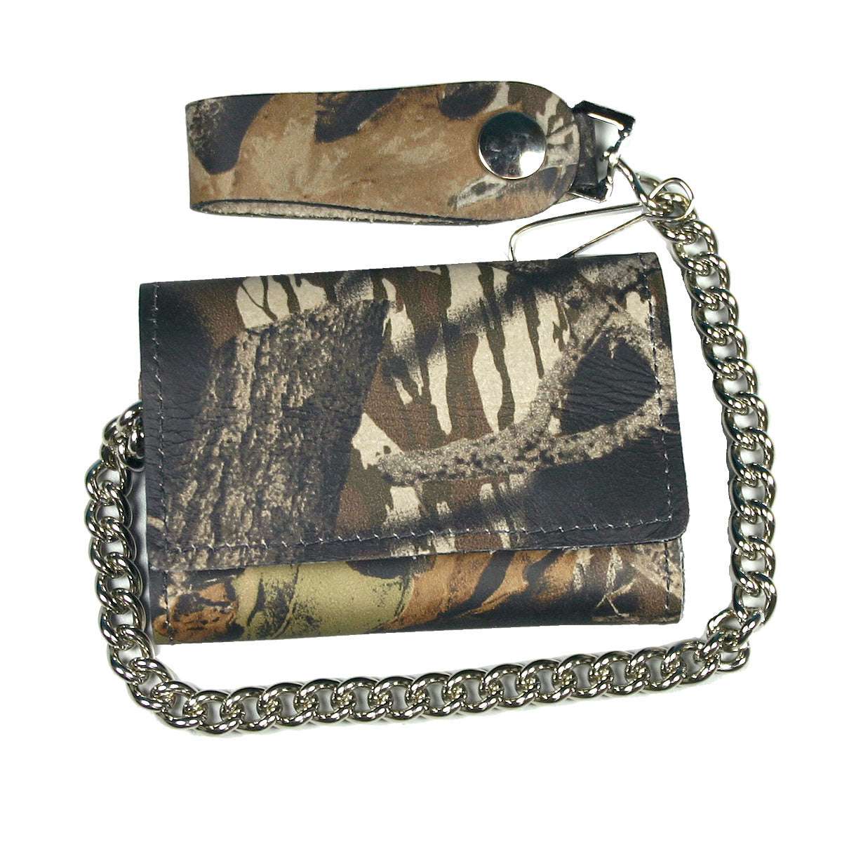 wlc3003-a01.jpg Hot Leathers Tri Fold Wallet Camo with Chain WLC3003 - Image 1