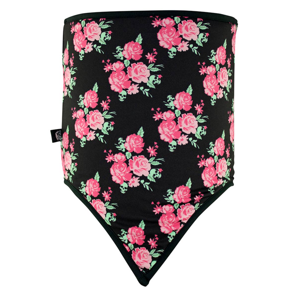 wngf002-edit-a.jpg ZanHeadgear WNGF002 Combo Gaiter Cozy Fleece Skull Flower Black - Image 1