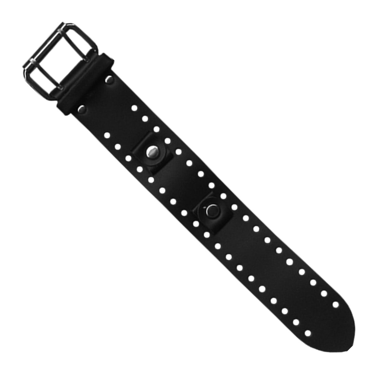wtb1012-a01.jpg Hot Leathers WTB1012 Black Leather Watch Band with Silver Rivets - Image 1