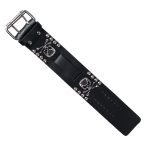 Hot Leathers WTB1018 1.5″ Skull and Bones Black Leather Watch Band