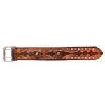 Hot Leathers 1.5″ Antique Brown with Flourish Watch Band WTB1021