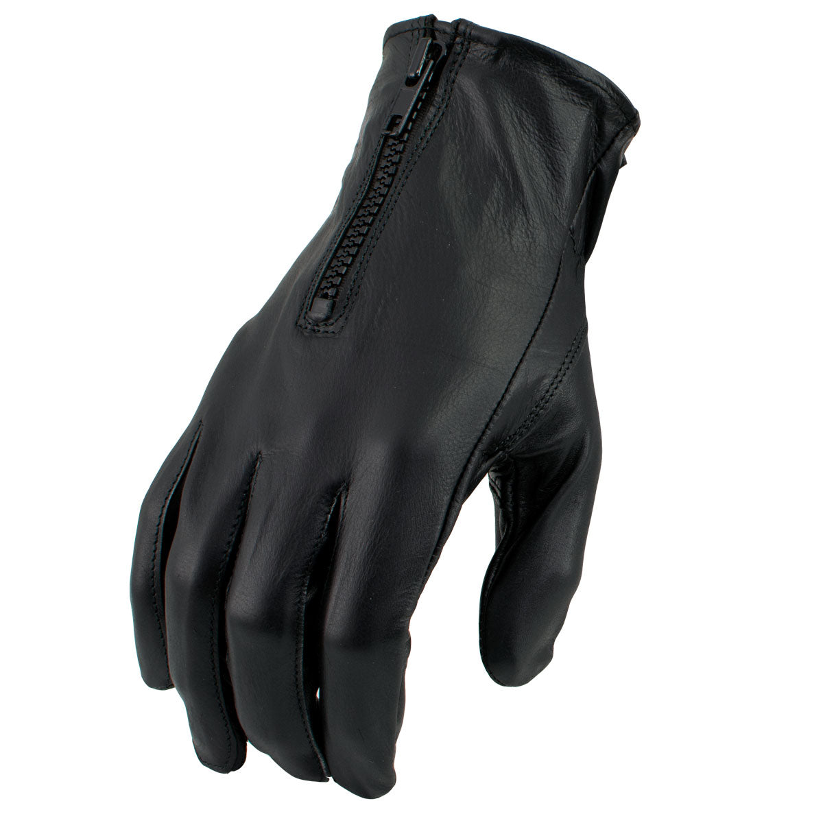 xg2054-main.jpg Men’s XG2054 Black Biker Leather Motorcycle Riding Gloves - Image 1