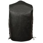 Men’s XS103 Classic Black Side Laced Biker Leather Vest - Image 2
