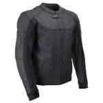 Milwaukee Leather LKM17014 Men’s Matte Black Premium Leather Protective Motorcycle Racing Style Biker Jacket w/ CE Armor