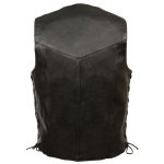 Leather King XS1315LET Men’s Classic ‘Side Laced’ Black Leather Vest - Image 2