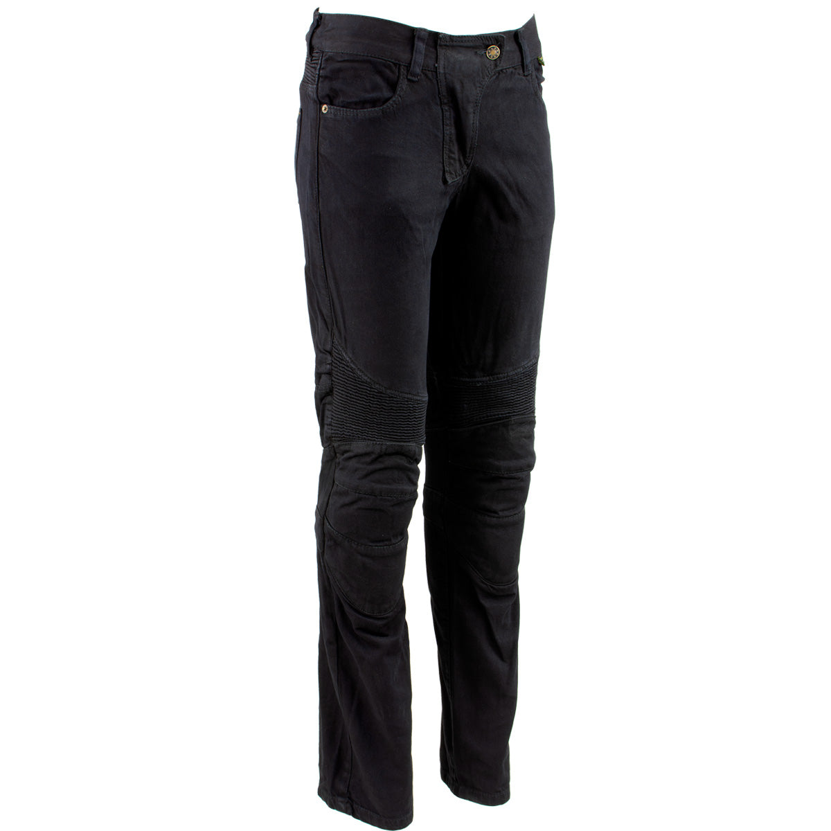 xs2823-blk-main.jpg Ladies XS2823 Black Denim Motorcycle Pants with CE Approved Armor - Image 1