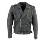 Men’s XS403 Black Classic Vented Biker Jacket with Side Laces