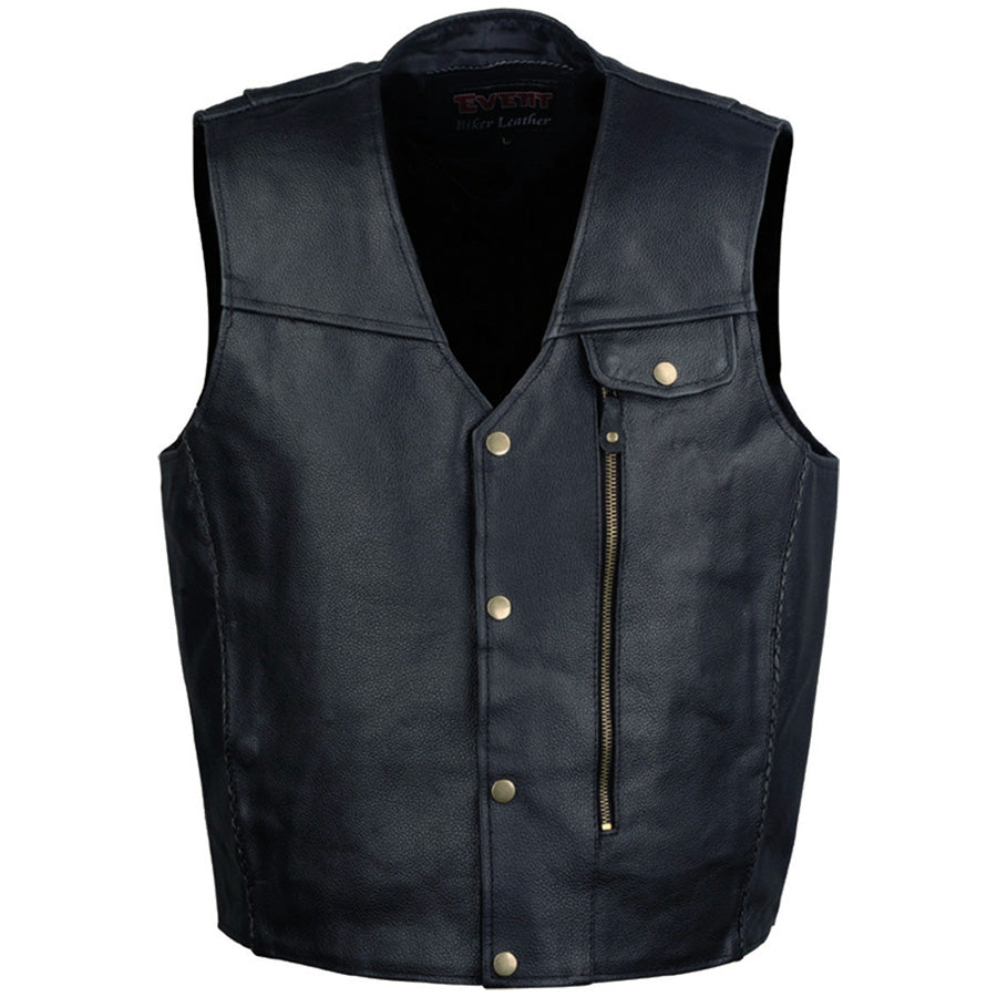 xs5381-web-main.jpg Event Leather XS5381 Men’s Classic Black ‘Pistol Pete’ Leather Vest - Image 1
