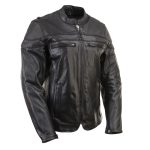 Milwaukee Leather LKL27008 Women’s Premium Black Leather Motorcycle Rider Jacket with CE Armor Protection