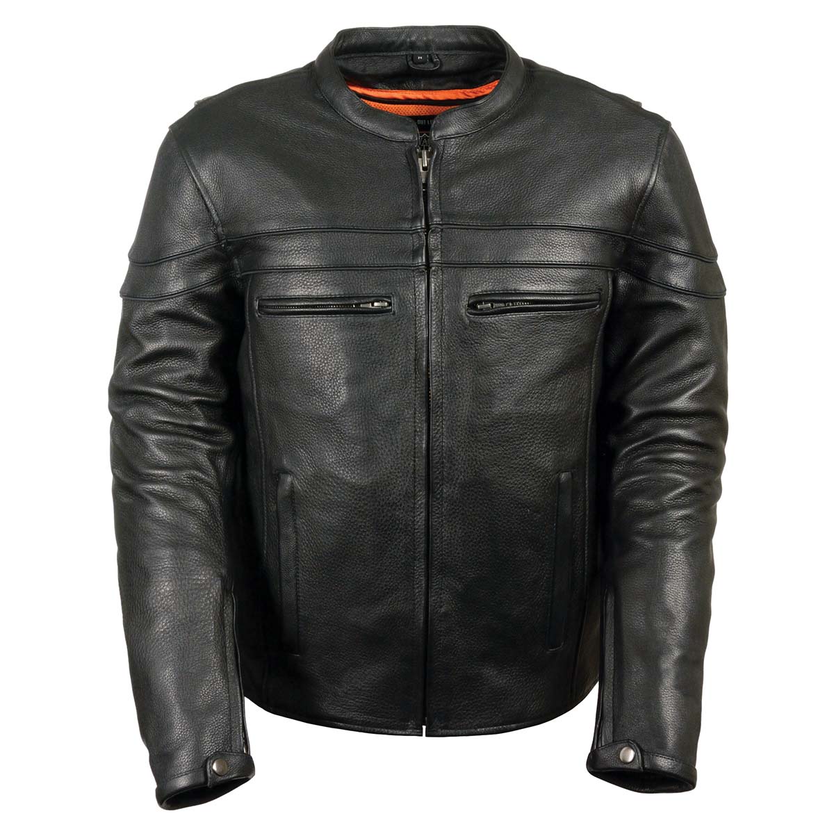 z1r1408-main.jpg Z1R1408 Men’s ’45’ Black Sport Vented Black Leather Moto Jacket - Image 1