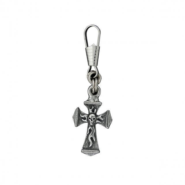 zpa1019-a01.jpg Hot Leathers ZPA1019 Cross with Skull Zipper Pull - Image 1